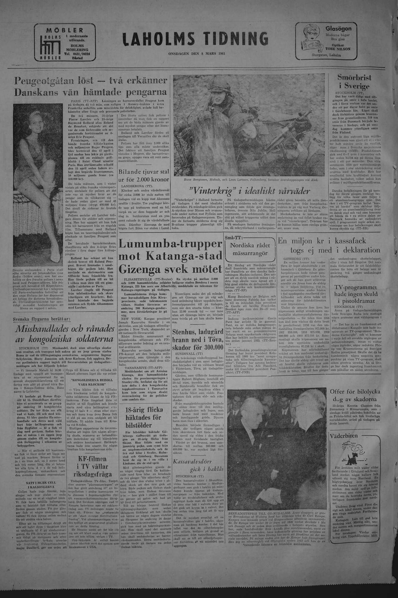 Laholms Tidning Onsdag 8 mars 1961, sida 8