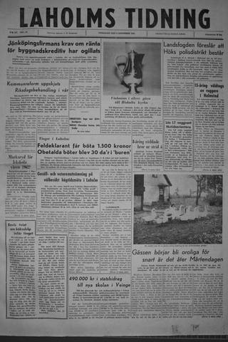 Förstasidan, Onsdag 8 november 1961