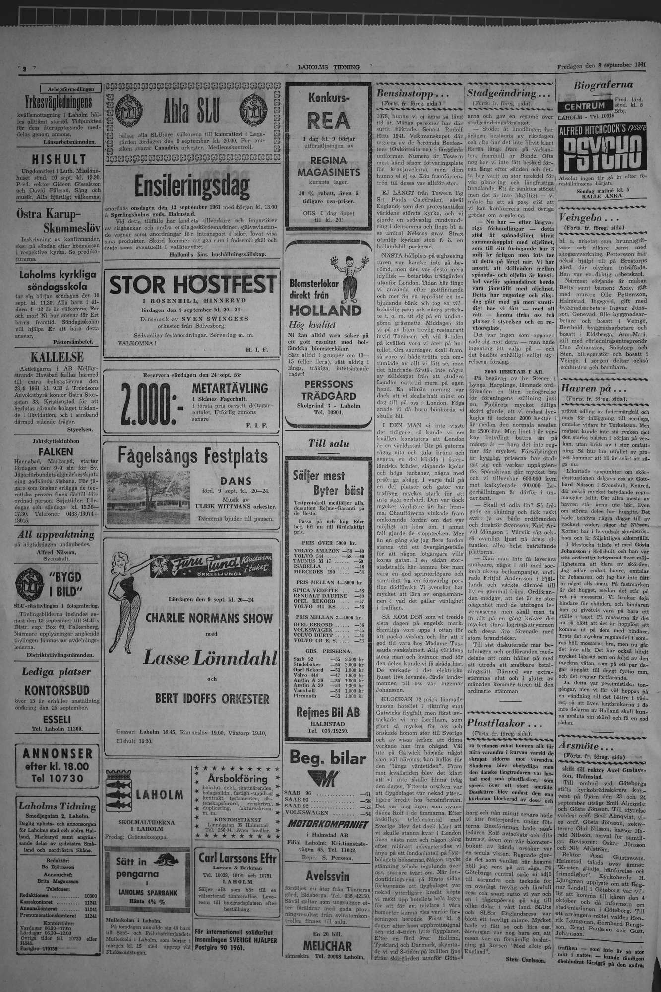 Laholms Tidning Fredag 8 september 1961, sida 2