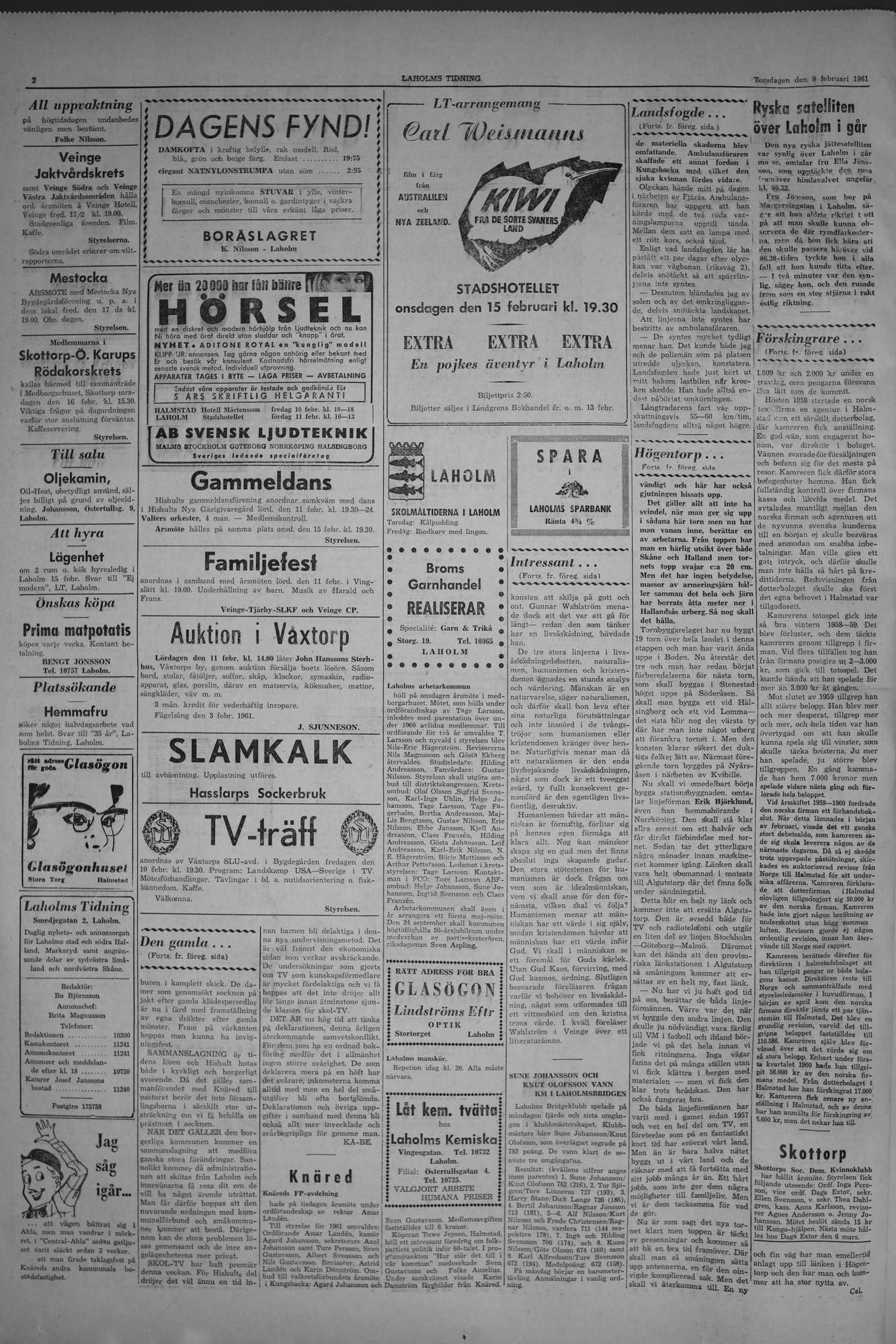 Laholms Tidning Torsdag 9 februari 1961, sida 2