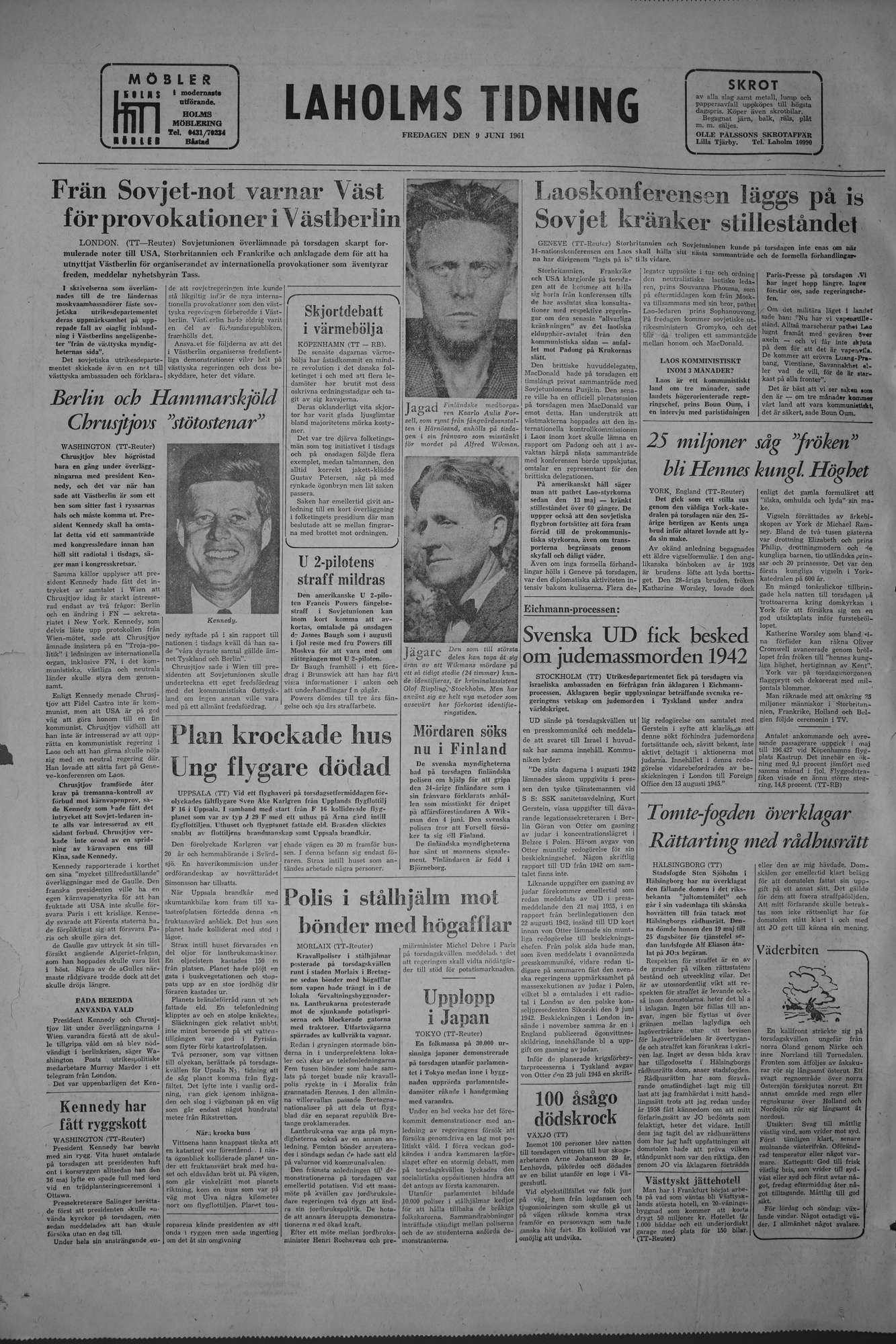 Laholms Tidning Fredag 9 juni 1961, sida 8