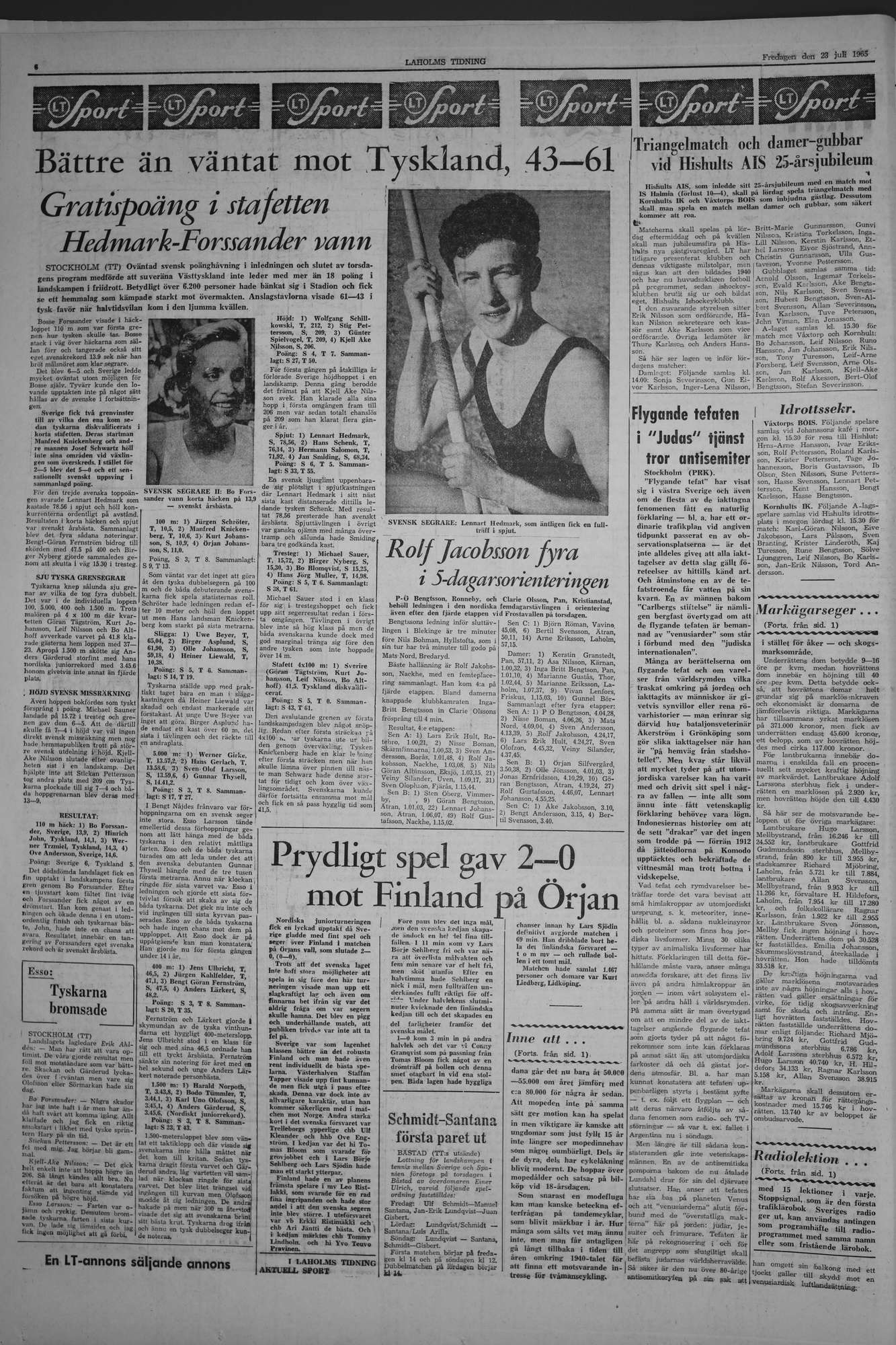 Laholms Tidning Fredag 23 juli 1965, sida 6