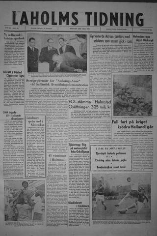 Förstasidan, Tisdag 9 maj 1961