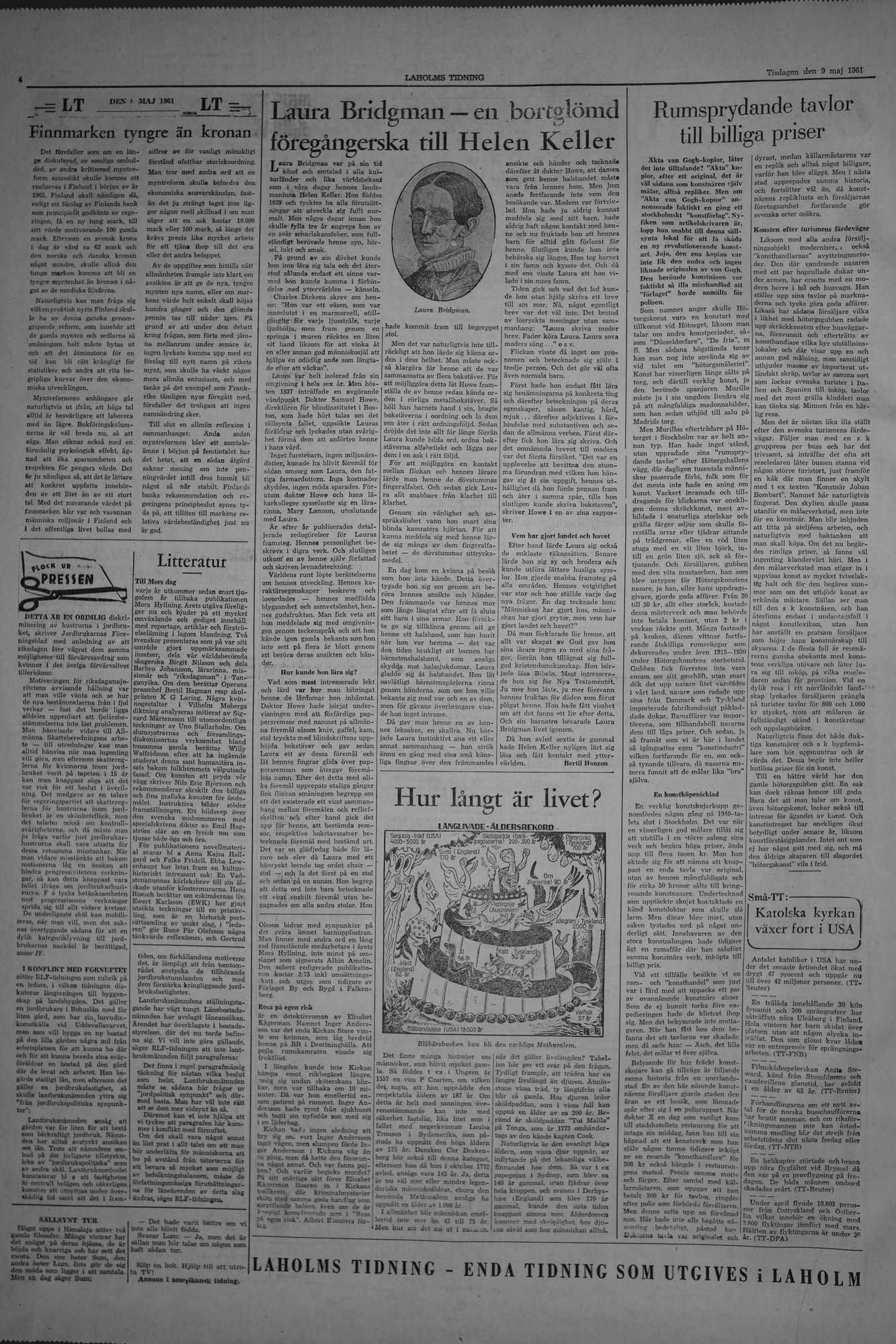 Laholms Tidning Tisdag 9 maj 1961, sida 4