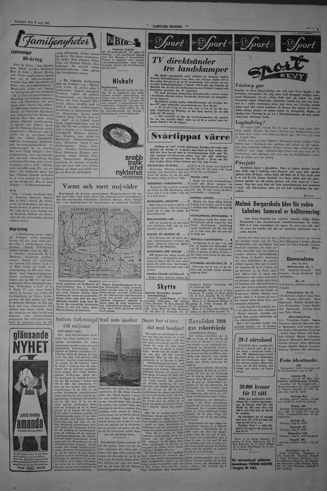 Laholms Tidning Tisdag 9 maj 1961, sida 5