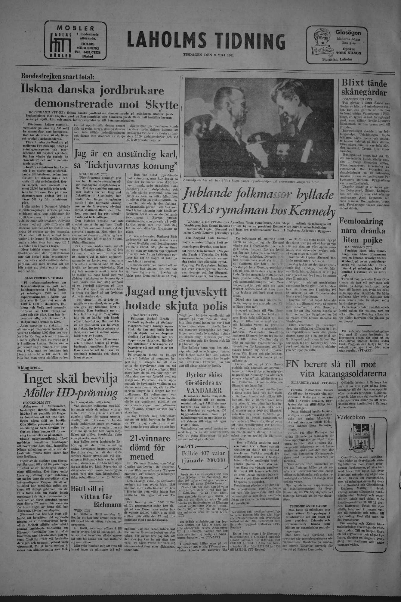 Laholms Tidning Tisdag 9 maj 1961, sida 8