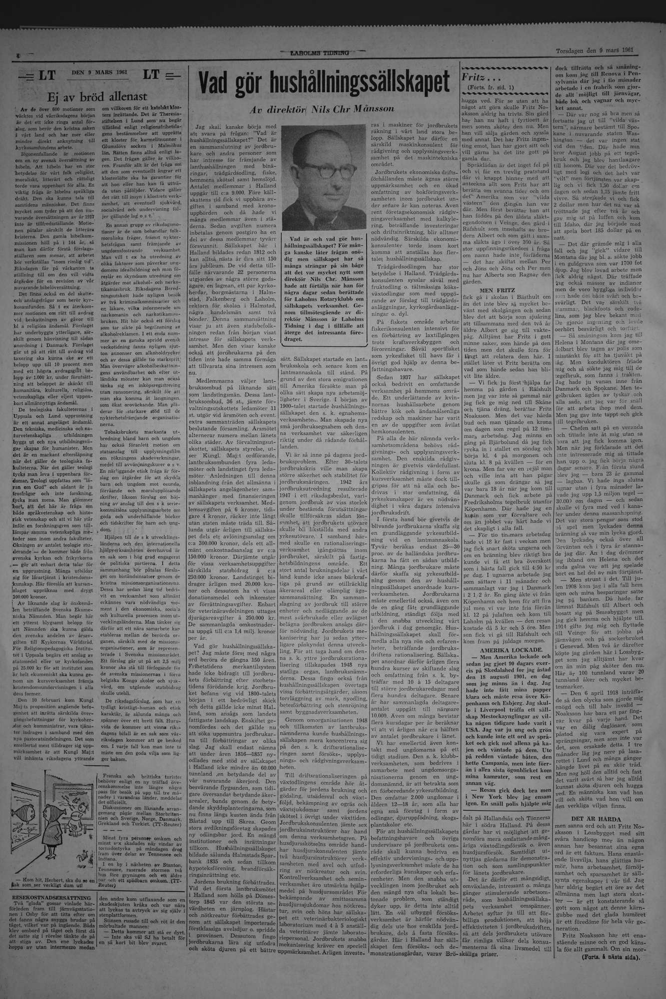 Laholms Tidning Torsdag 9 mars 1961, sida 4