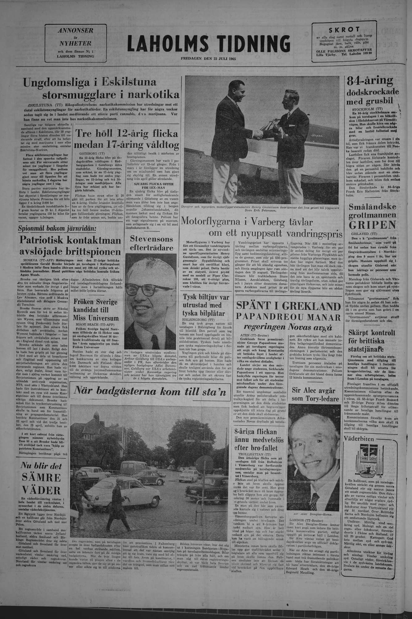 Laholms Tidning Fredag 23 juli 1965, sida 8