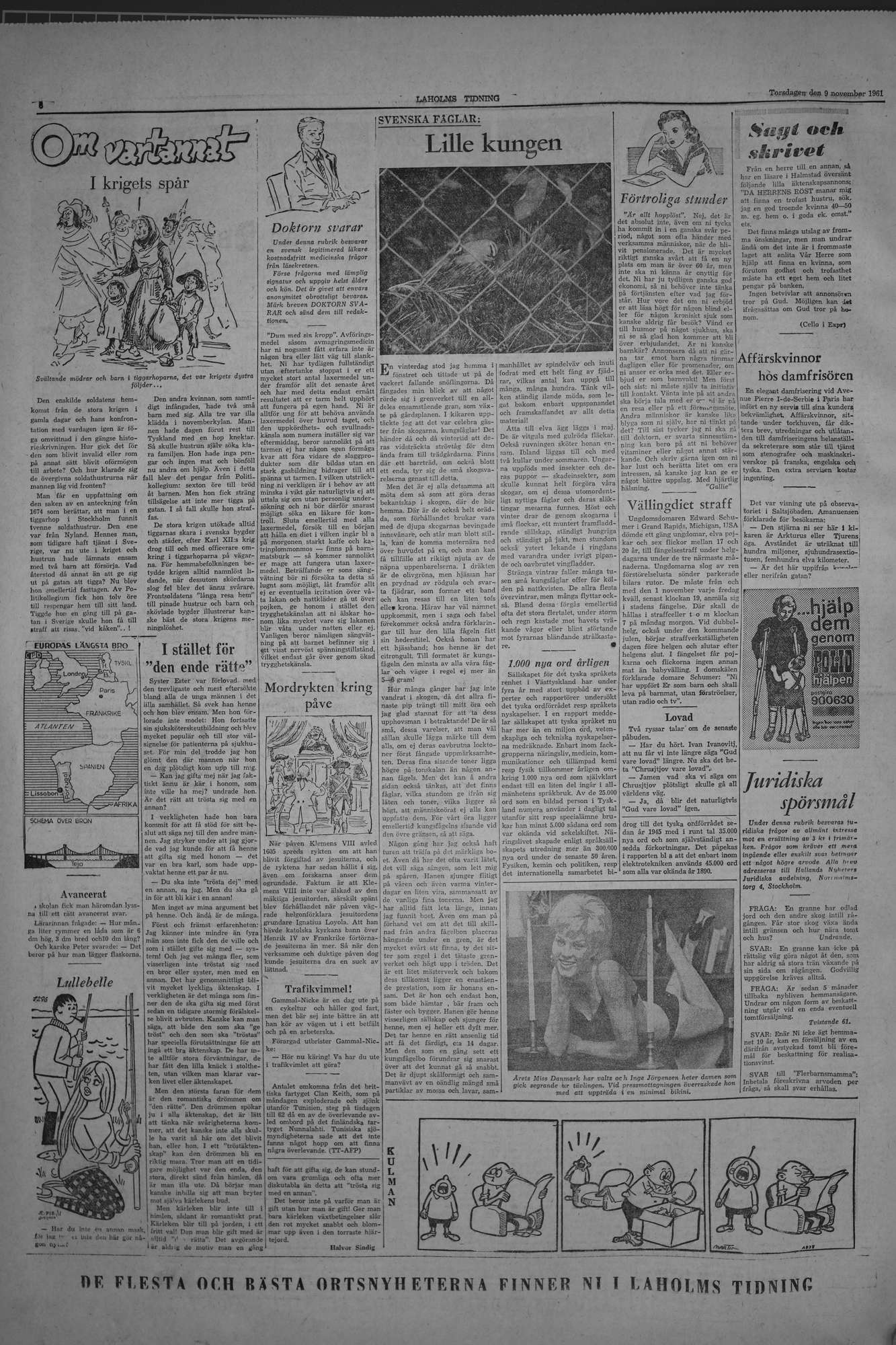 Laholms Tidning Torsdag 9 november 1961, sida 6
