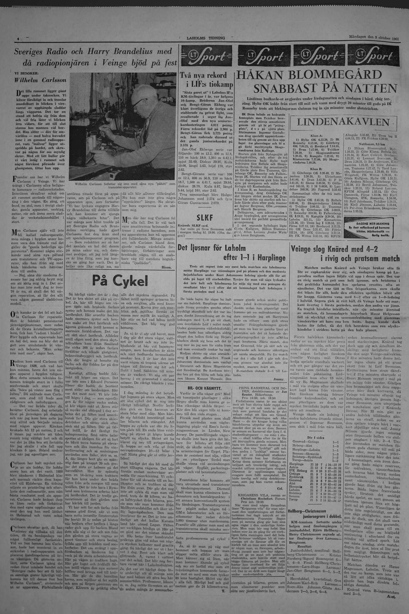 Laholms Tidning Måndag 9 oktober 1961, sida 4