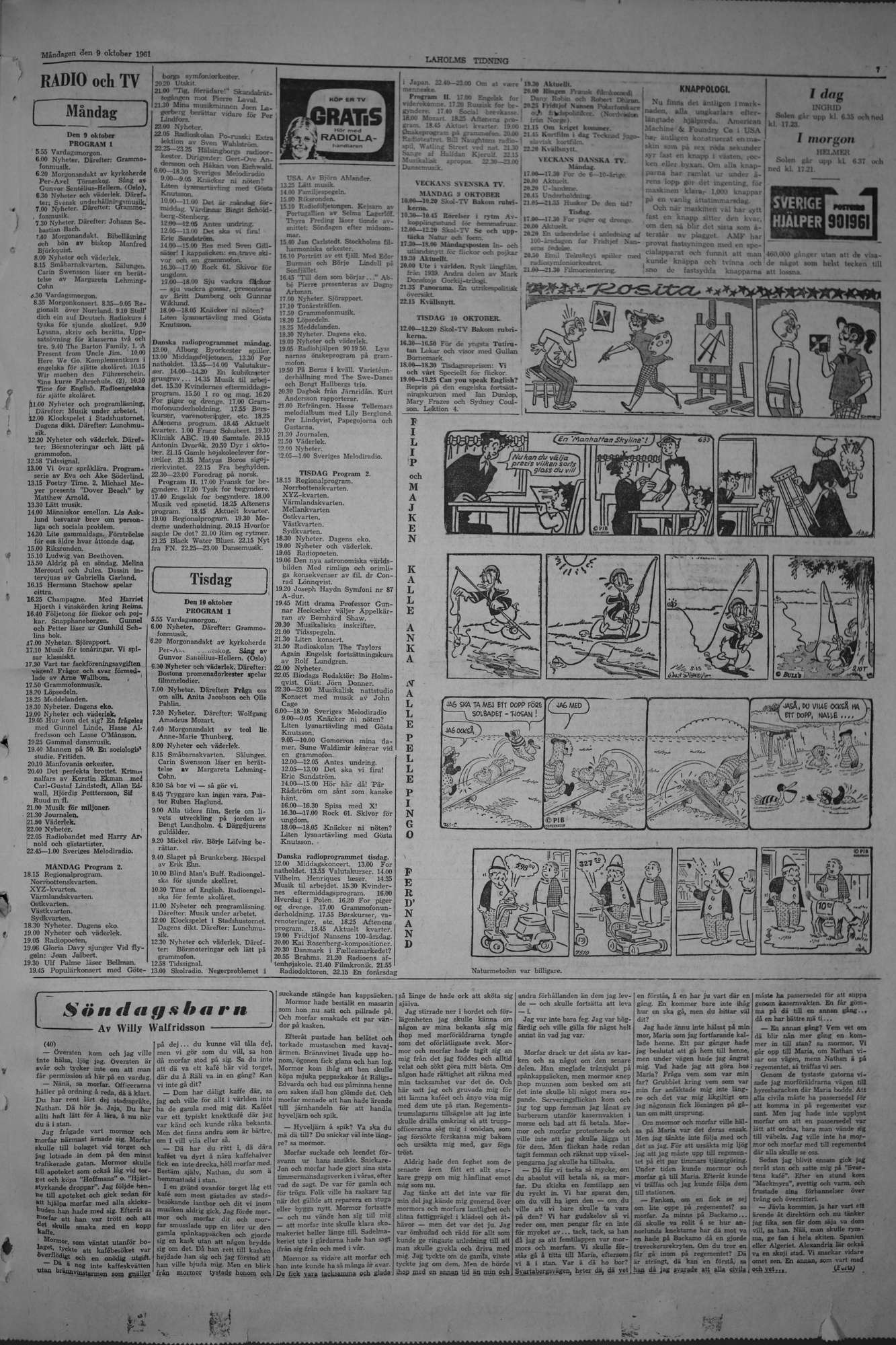 Laholms Tidning Måndag 9 oktober 1961, sida 7