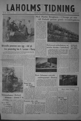 Förstasidan, Lördag 9 september 1961