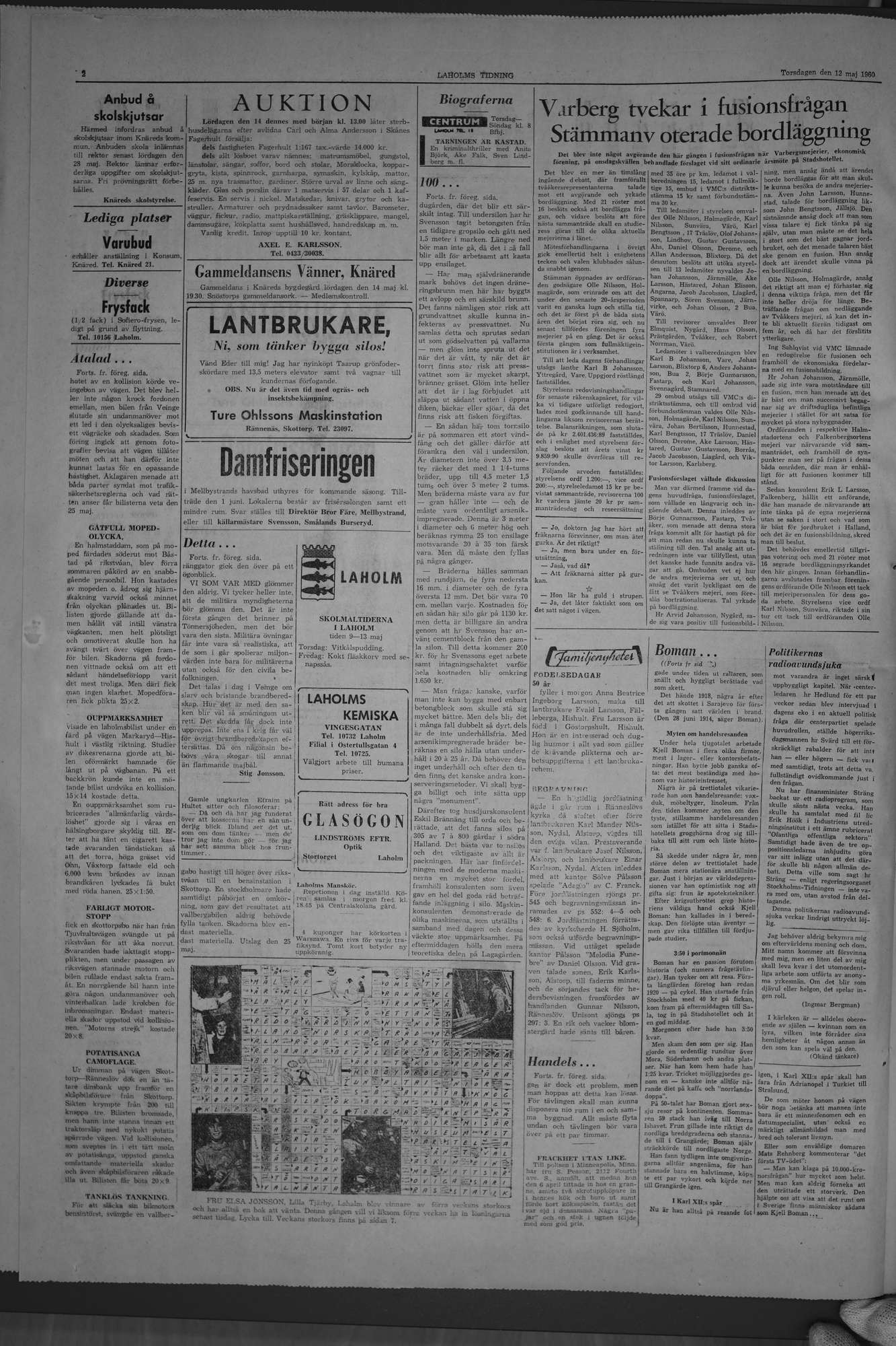 Laholms Tidning Måndag 12 maj 1958, sida 2