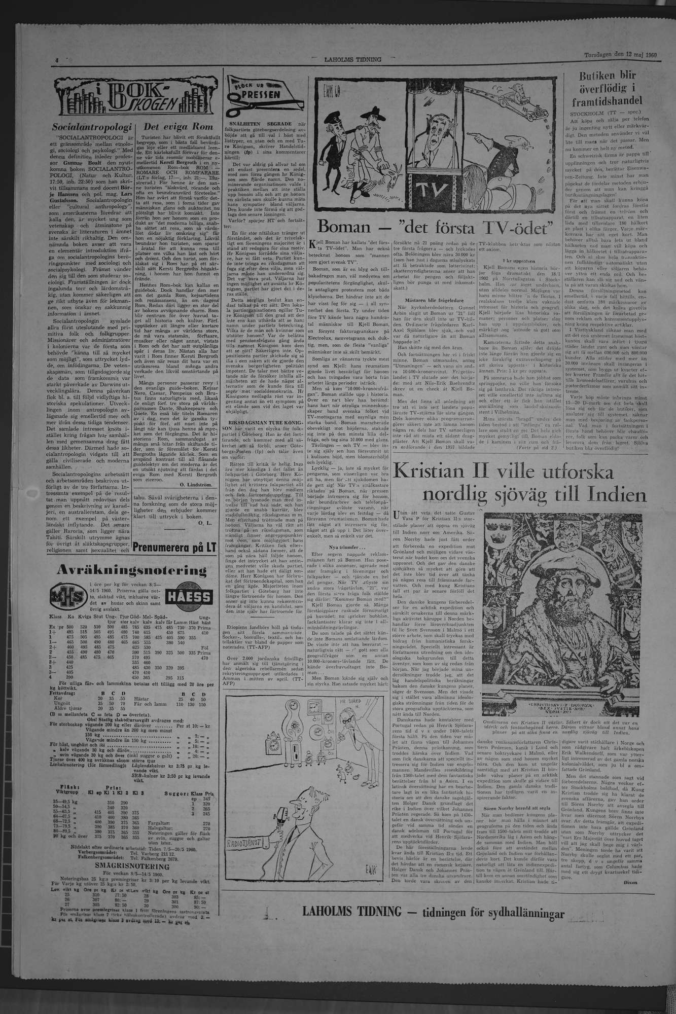 Laholms Tidning Måndag 12 maj 1958, sida 4