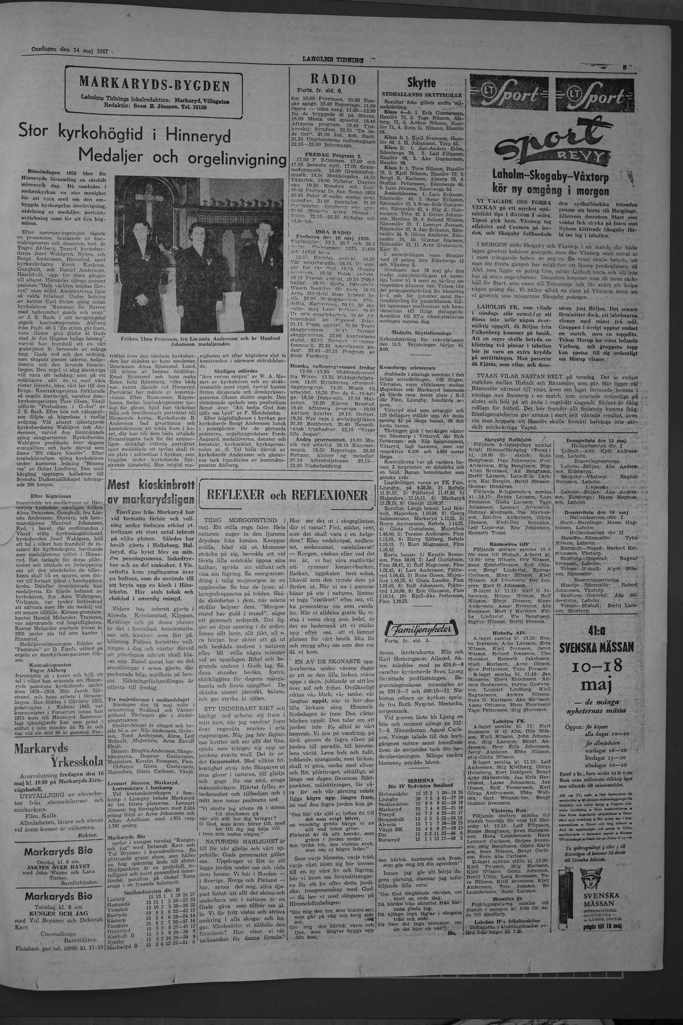 Laholms Tidning Lördag 14 maj 1960, sida 5