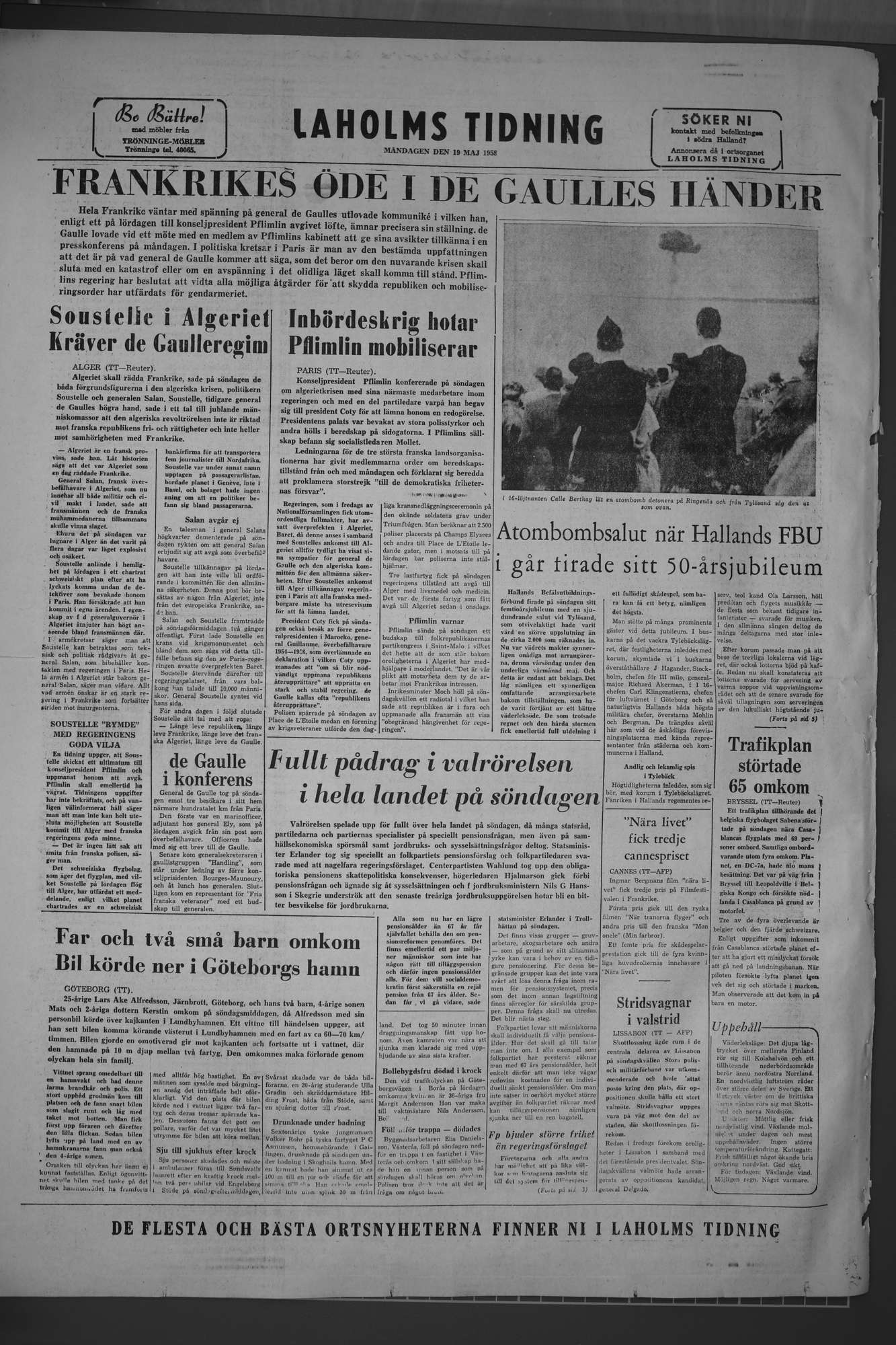 Laholms Tidning Torsdag 19 maj 1960, sida 8