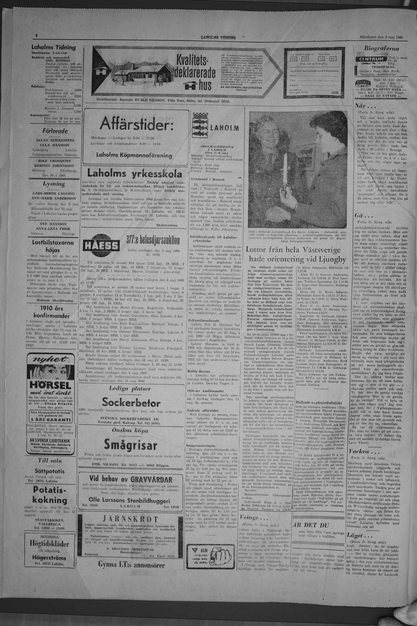 Laholms Tidning Fredag 2 maj 1958, sida 2