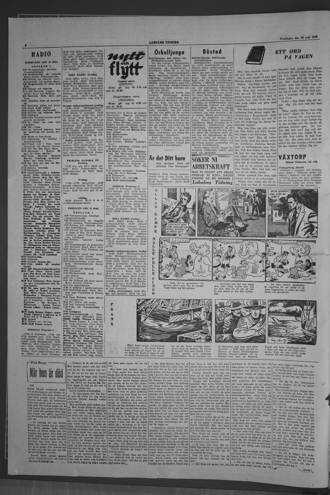 Laholms Tidning Torsdag 22 maj 1958, sida 6