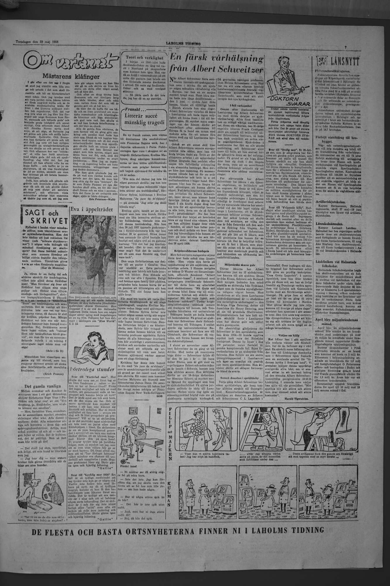 Laholms Tidning Torsdag 22 maj 1958, sida 7