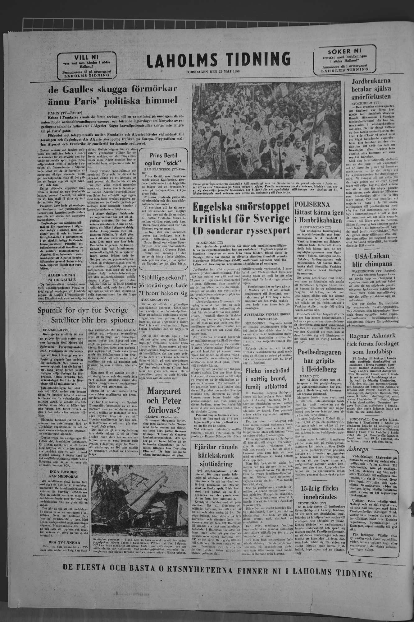 Laholms Tidning Torsdag 22 maj 1958, sida 8