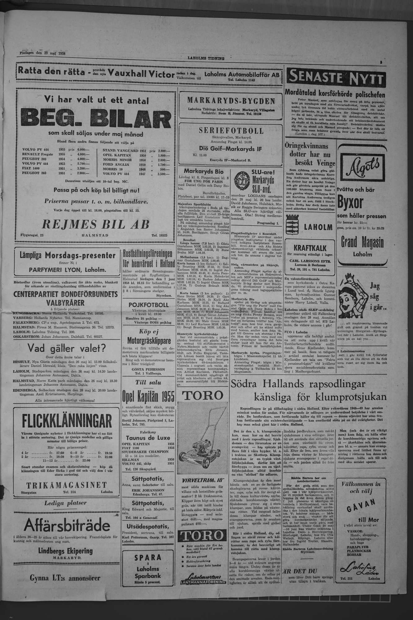 Laholms Tidning Måndag 23 maj 1960, sida 3