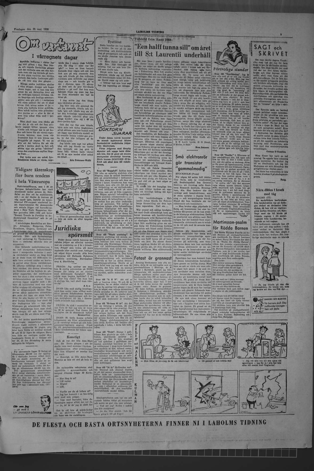 Laholms Tidning Måndag 23 maj 1960, sida 7