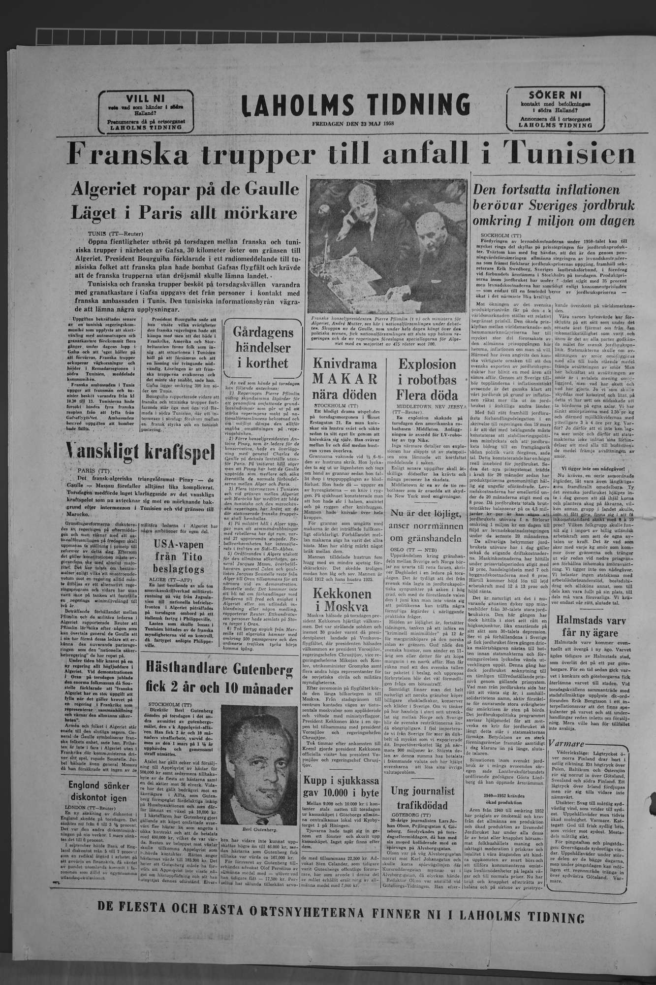 Laholms Tidning Måndag 23 maj 1960, sida 8