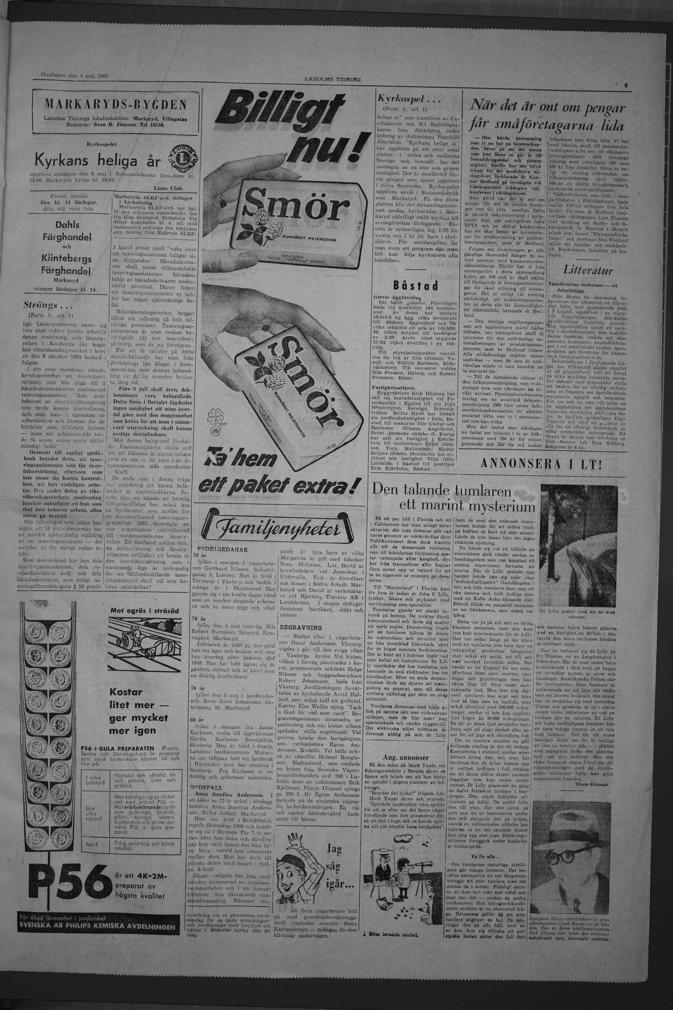 Laholms Tidning Onsdag 4 maj 1960, sida 3