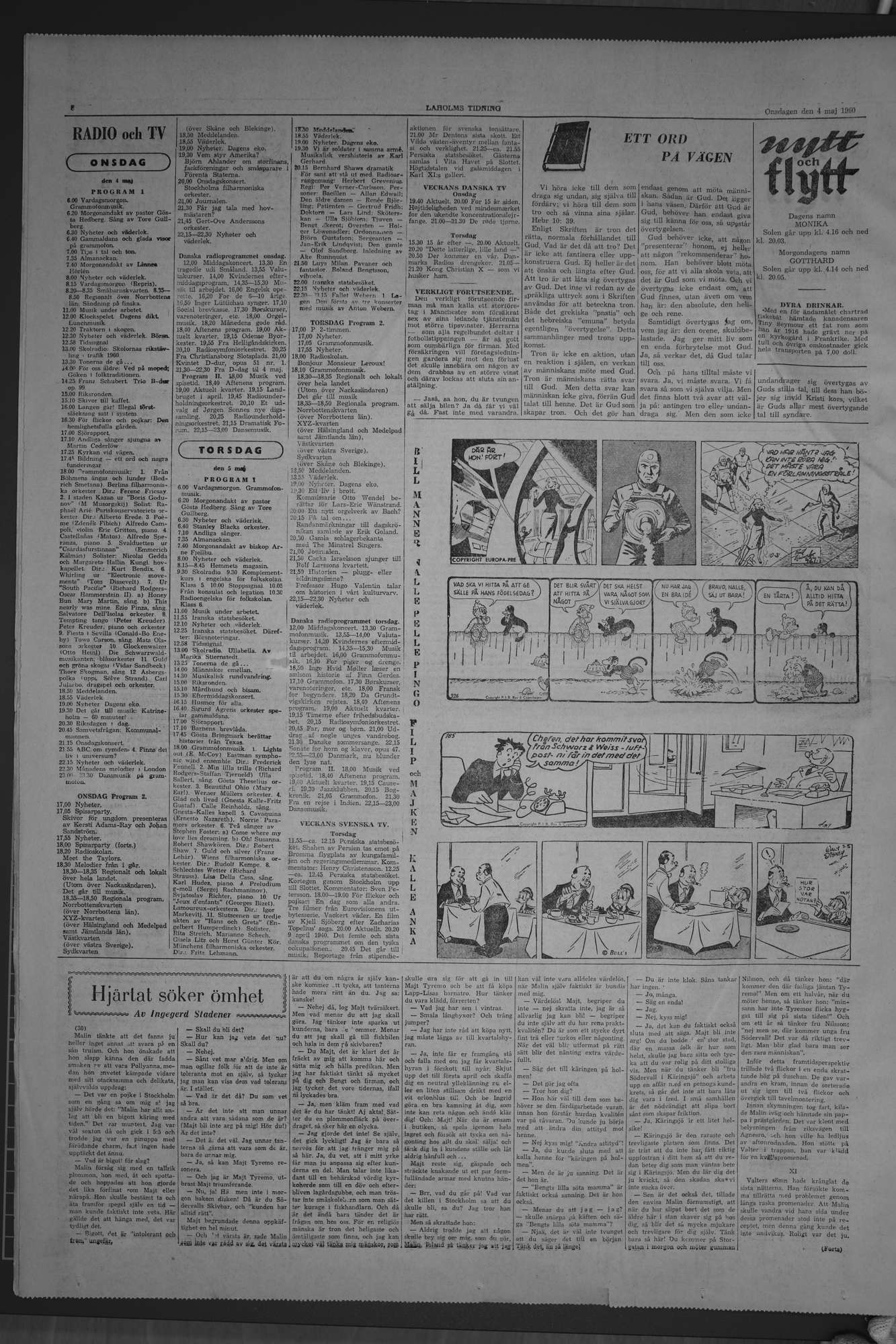 Laholms Tidning Onsdag 4 maj 1960, sida 6
