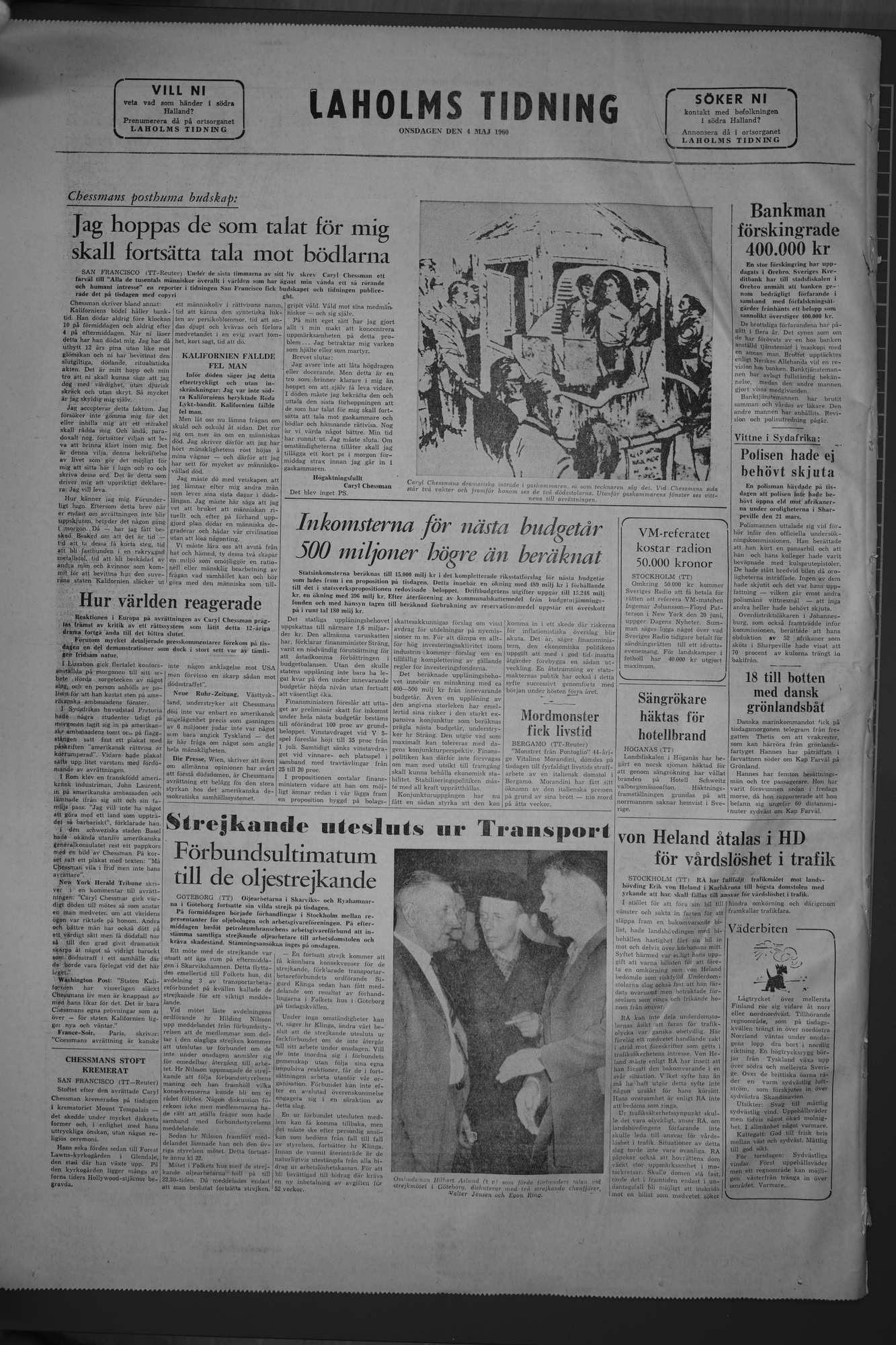 Laholms Tidning Onsdag 4 maj 1960, sida 8