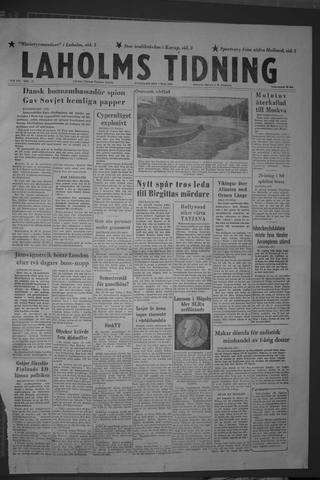 Förstasidan, Onsdag 7 maj 1958