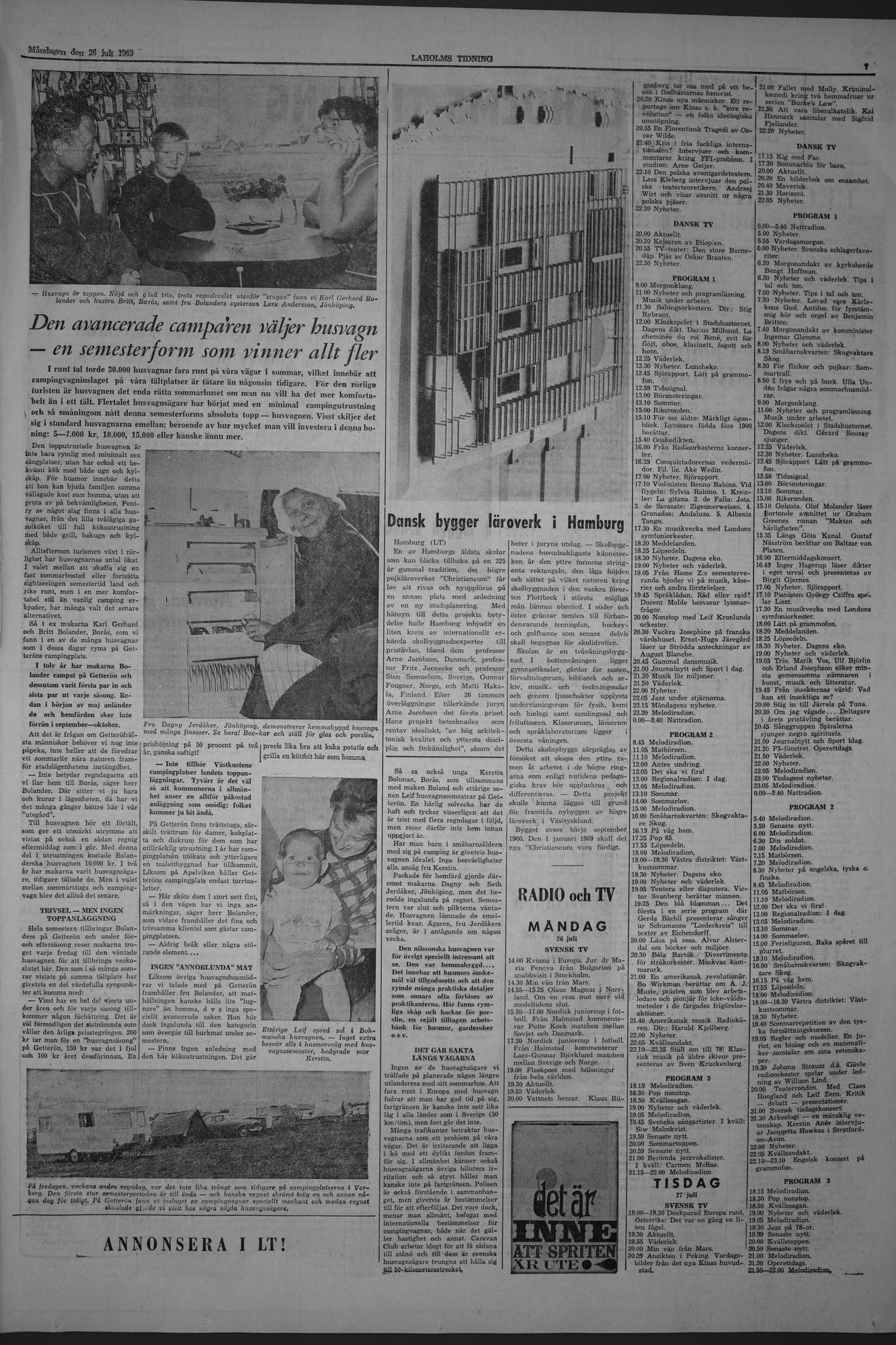 Laholms Tidning Måndag 26 juli 1965, sida 9