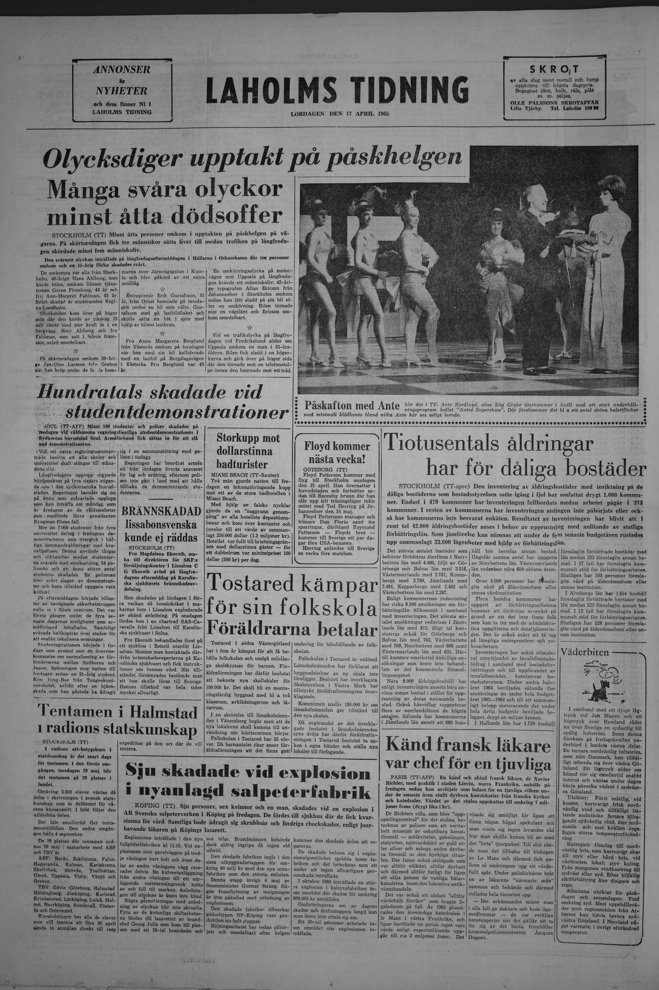 Laholms Tidning Lördag 17 april 1965, sida 8