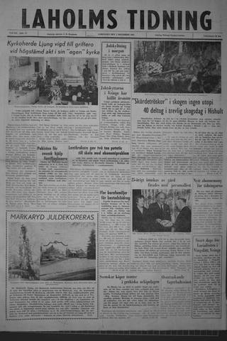 Förstasidan, Lördag 1 december 1962