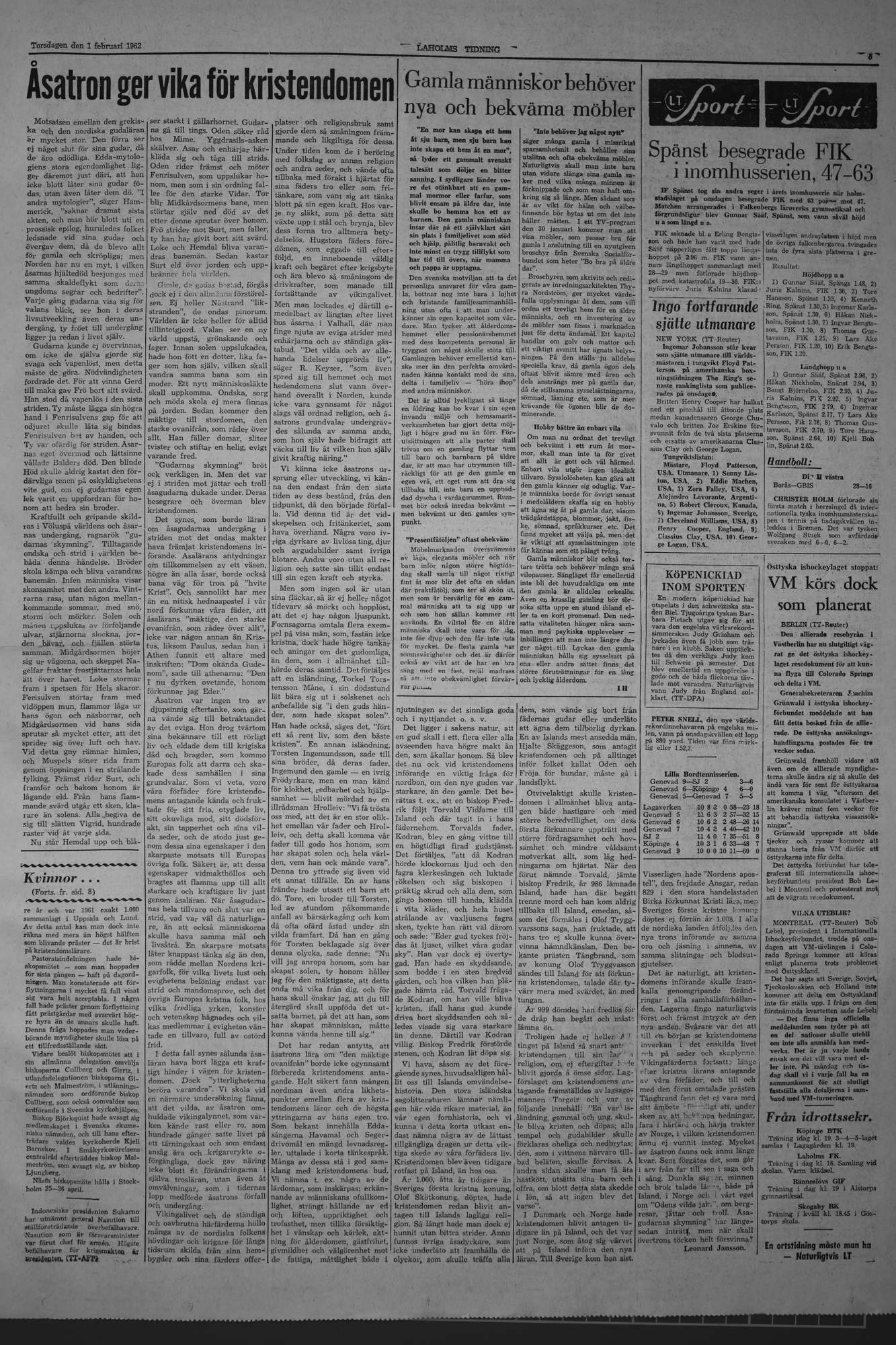 Laholms Tidning Torsdag 1 februari 1962, sida 5