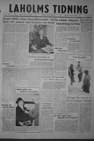 Förstasidan, Torsdag 1 mars 1962