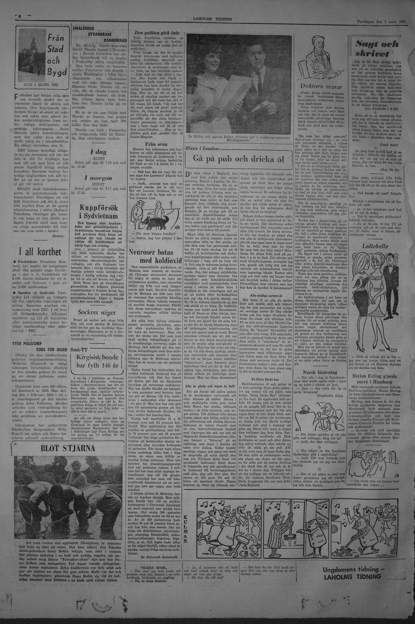 Laholms Tidning Torsdag 1 mars 1962, sida 6