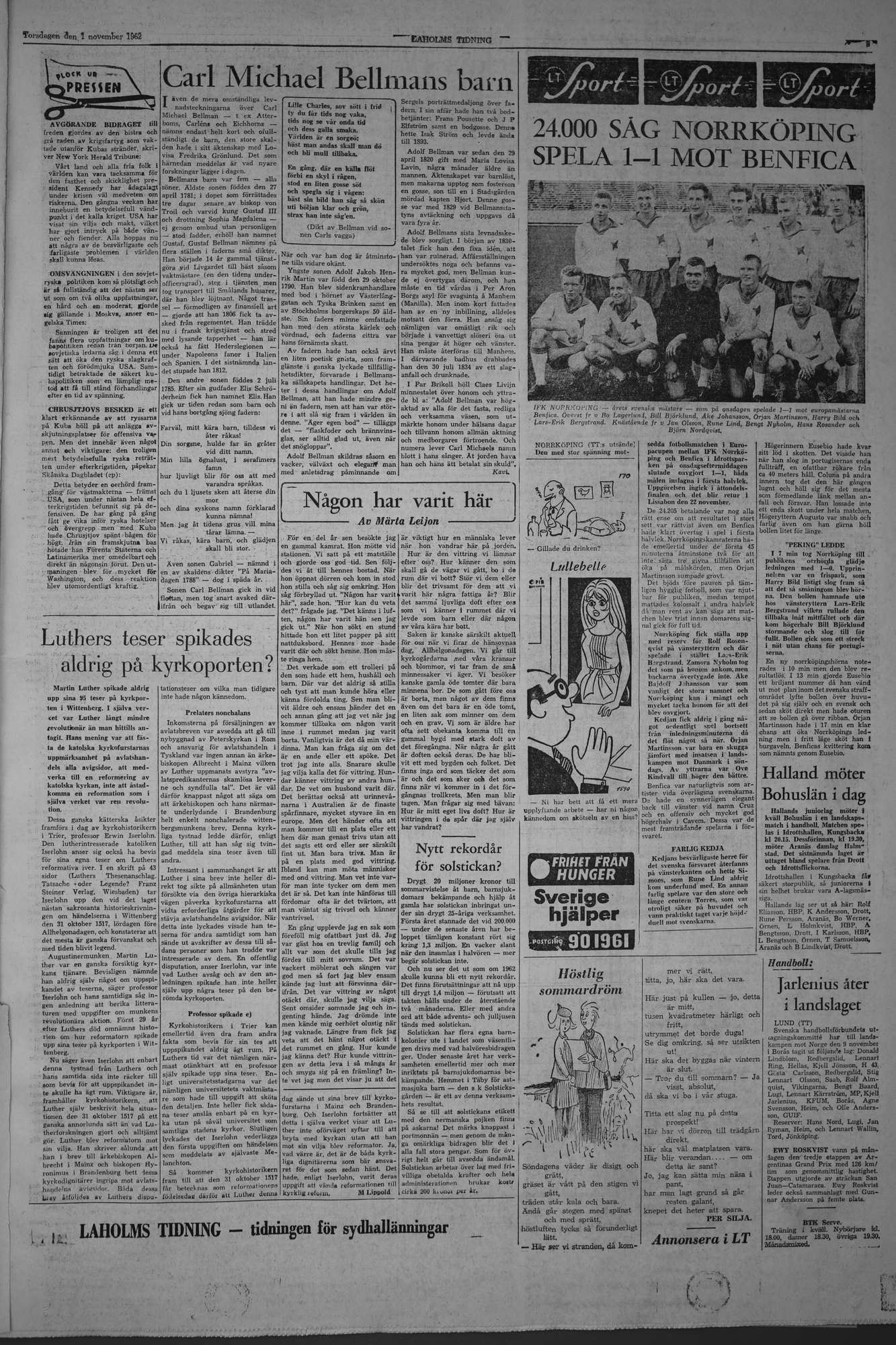 Laholms Tidning Torsdag 1 november 1962, sida 5