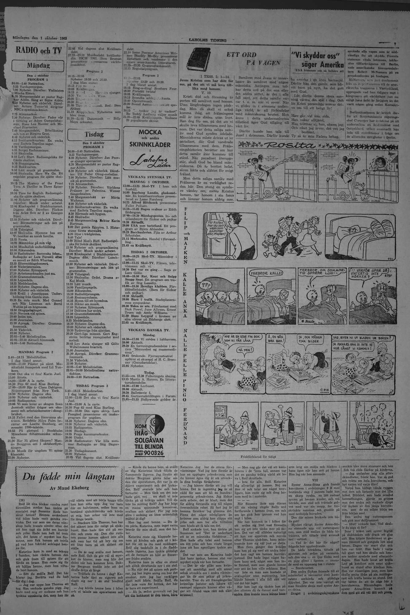 Laholms Tidning Måndag 1 oktober 1962, sida 7