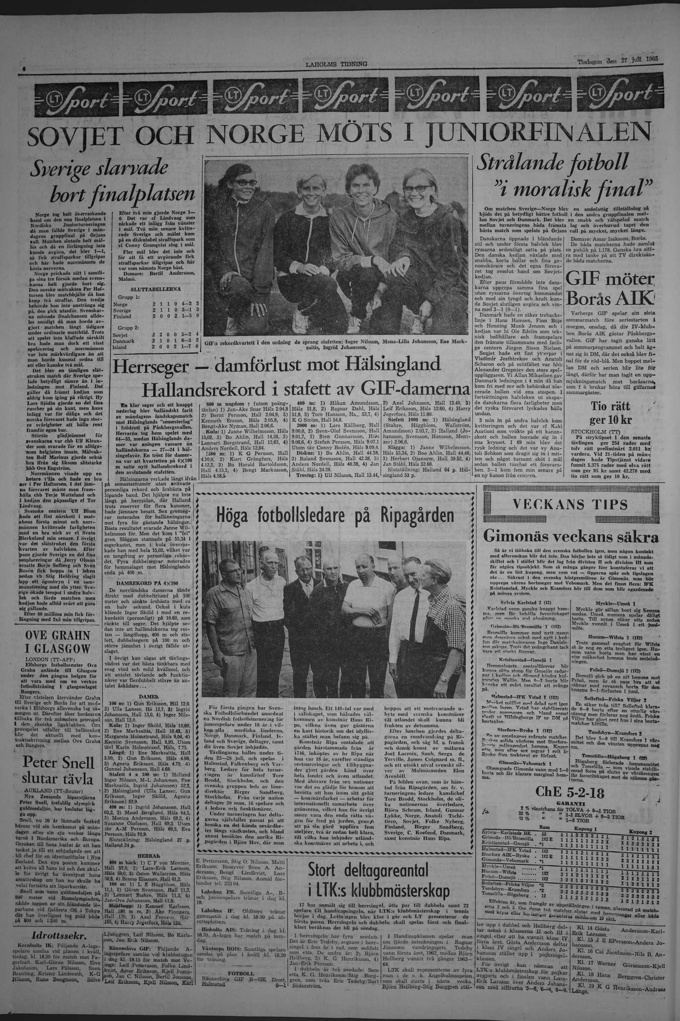 Laholms Tidning Tisdag 27 juli 1965, sida 6