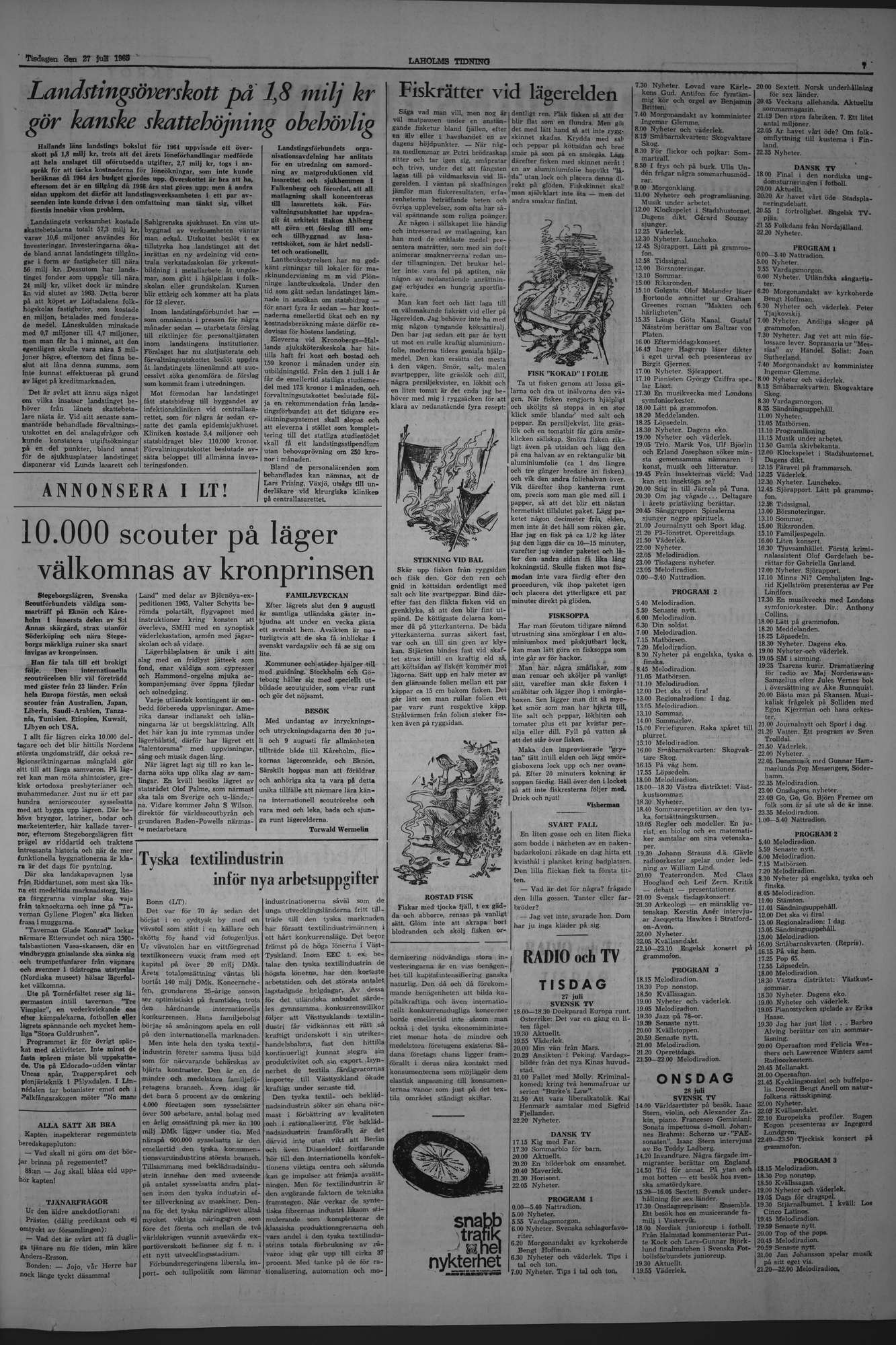Laholms Tidning Tisdag 27 juli 1965, sida 7