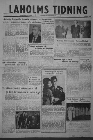 Förstasidan, Måndag 10 december 1962