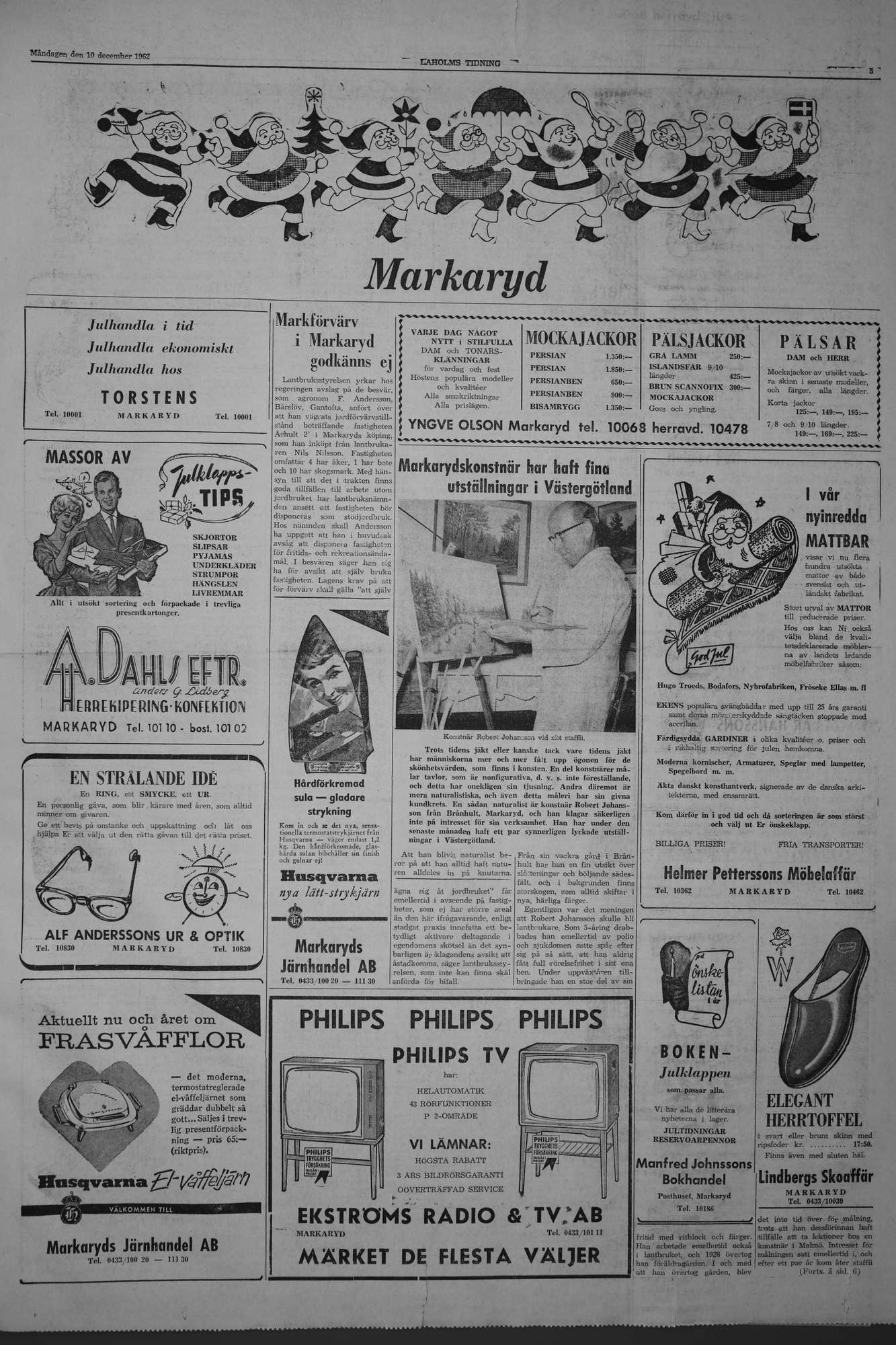 Laholms Tidning Måndag 10 december 1962, sida 5