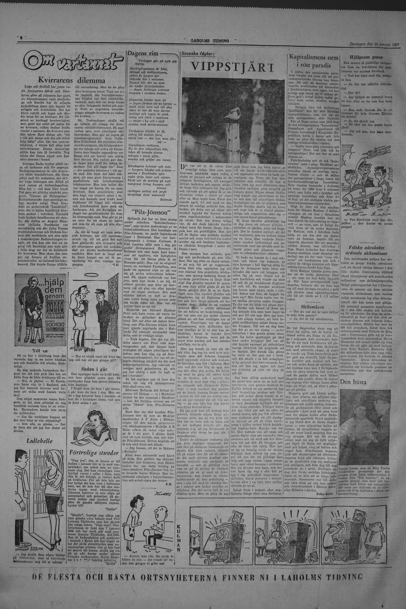 Laholms Tidning Onsdag 10 januari 1962, sida 6
