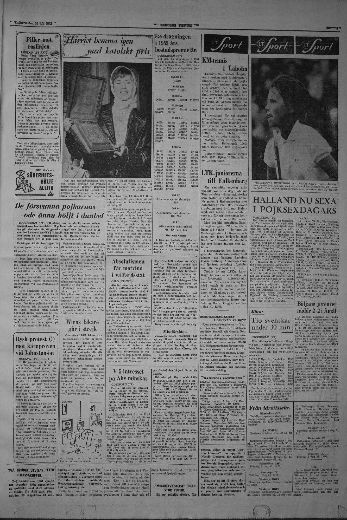 Laholms Tidning Tisdag 10 juli 1962, sida 5
