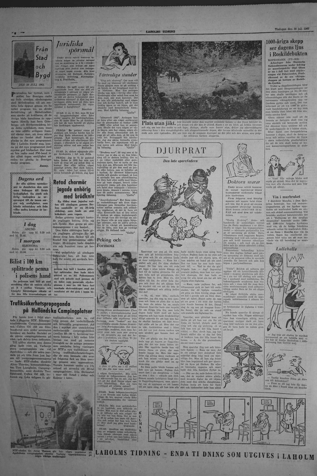 Laholms Tidning Tisdag 10 juli 1962, sida 6