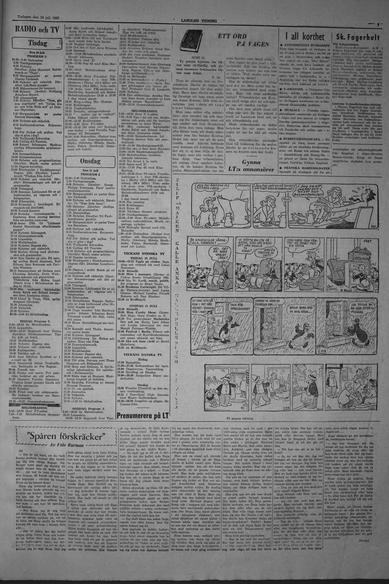 Laholms Tidning Tisdag 10 juli 1962, sida 7
