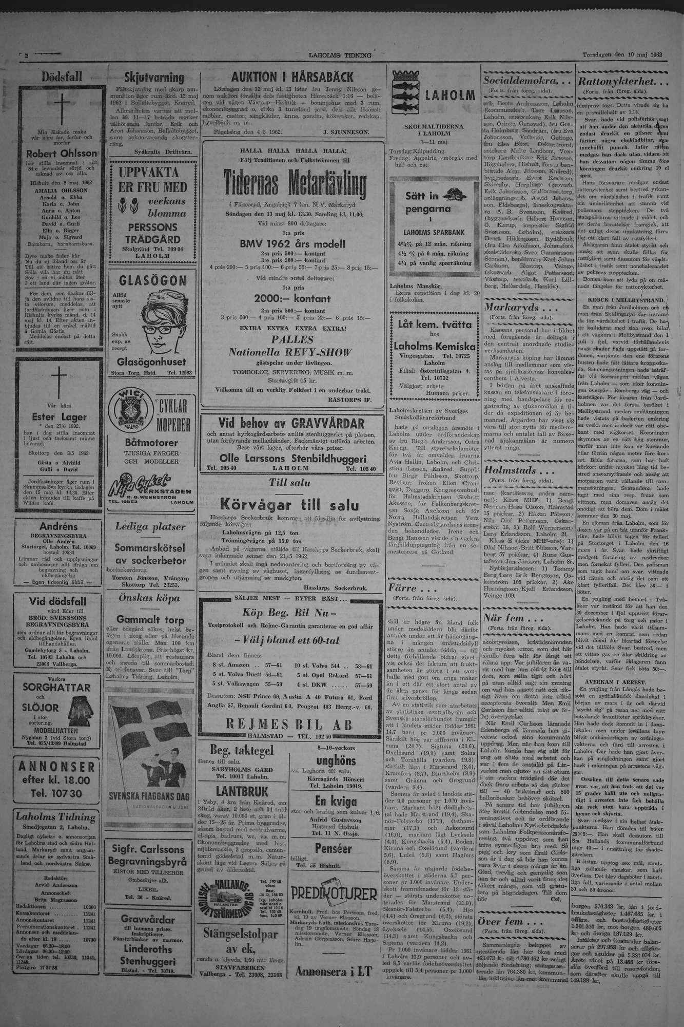 Laholms Tidning Torsdag 10 maj 1962, sida 2