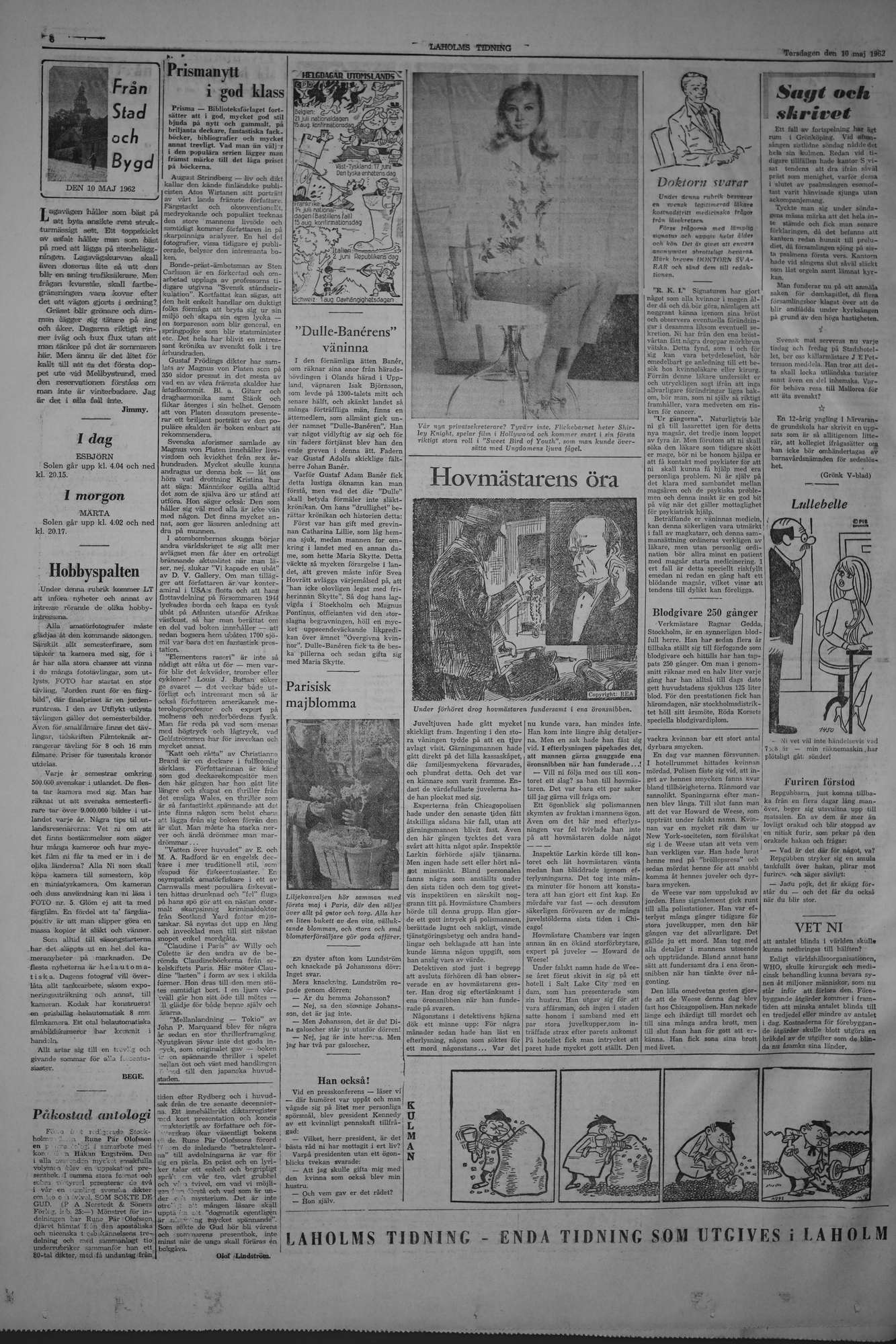 Laholms Tidning Torsdag 10 maj 1962, sida 6