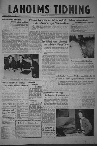 Förstasidan, Lördag 10 november 1962